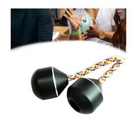 Finger Toys for Practicing Finger Dexterity, Metal Fidget Spinner, Mini Ball Spinners on String, Aluminum Alloy Worry Beads and a Rope, Cool Weighted Bead Fidgets Skill Game for Men (Black)