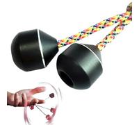 Finger Toys for Practicing Finger Dexterity, Metal Fidget Spinner, Mini Ball Spinners on String, Aluminum Alloy Worry Beads, Finger Toy for Men Women Youngs (Black)