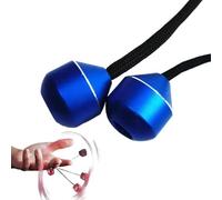 Finger Toys for Practicing Finger Dexterity, Metal Fidget Spinner, Mini Ball Spinners on String, Aluminum Alloy Worry Beads, Finger Toy for Men Women Youngs (Blue)