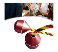 Finger Toys for Practicing Finger Dexterity, Metal Fidget Spinner, Mini Ball Spinners on String, Aluminum Alloy Worry Beads and a Rope, Cool Weighted Bead Fidgets Skill Game for Men (Pink)