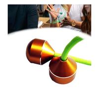 Finger Toys for Practicing Finger Dexterity, Metal Fidget Spinner, Mini Ball Spinners on String, Aluminum Alloy Worry Beads and a Rope, Cool Weighted Bead Fidgets Skill Game for Men (Gold)