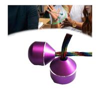 Finger Toys for Practicing Finger Dexterity, Metal Fidget Spinner, Mini Ball Spinners on String, Aluminum Alloy Worry Beads and a Rope, Cool Weighted Bead Fidgets Skill Game for Men (Purple)