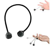 Finger Toys For Practicing Finger Dexterity,Mini Ball Spinners On String, Aluminum Alloy Worry Beads And A Rope,Cool Weighted Bead Fidgets Men Women Teenagers Finger Toys (Black)