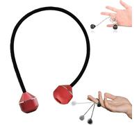 Finger Toys For Practicing Finger Dexterity,Mini Ball Spinners On String, Aluminum Alloy Worry Beads And A Rope,Cool Weighted Bead Fidgets Men Women Teenagers Finger Toys (Red)