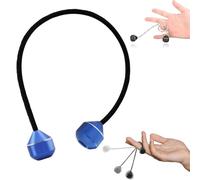 Finger Toys For Practicing Finger Dexterity,Mini Ball Spinners On String, Aluminum Alloy Worry Beads And A Rope,Cool Weighted Bead Fidgets Men Women Teenagers Finger Toys (Blue)