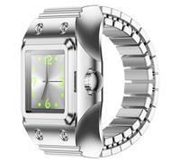 Finger Watch Smart Rings for Men Women Stretchy Elastic Band Heart Rate Monitor Sleep Tracker Pedometer Step Counter Calories Waterproof Dressy Creative Unique Fitness Ring Clock