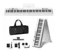 FingerBallet Portable Piano Keyboard, Semi-Weighted Folding Digital Piano 88 Key, Full Size, Wood Grain, Electric Piano Keyboard w/MIDI Bluetooth, Suitable for Adult, Toddler, Kids