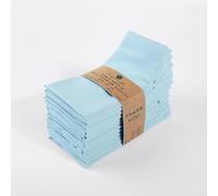 FINGERCRAFT Cloth Dinner Napkins Cotton Fabric Soft Aqua Color Set of 12 Plain Reusable Washable for Dining Party Table Decoration 18x18 Inch