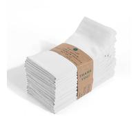 FINGERCRAFT Cloth Dinner Napkins Cotton Fabric Soft White Color Set of 12 Plain Reusable Washable for Dining Home Table Decoration 18x18 Inch