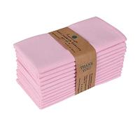 FINGERCRAFT Cloth Dinner Napkins Cotton Linen Fabric Soft Set of 12 Plain Reusable Washable for Dining Party Table Decoration 18x18 Inch