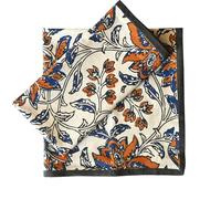 Fingercraft Cloth Napkin Cotton Linen Blend Printed Table Napkins Soft and Absorbent Fabric, 12 Piece Washable and Reusable Dinner Napkins 20x20In Ochre Flower