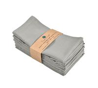 FINGERCRAFT Cloth Napkin, Cotton Linen, Set of 12, 18x18 inch, Gray | Mitered, premium quality, soft, absorbent fabric, pre-shrunk & washable for everyday, wedding, restaurant, Christmas dinner