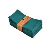 FINGERCRAFT Cloth Napkin, Cotton Linen, Set of 12, 18x18 inch, Teal Green | Mitered, premium quality, soft, absorbent fabric, pre-shrunk & washable for everyday, wedding, restaurant, Christmas dinner