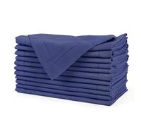 FINGERCRAFT Cloth Napkins, Hemstitched Design Napkins Cloth Cotton, Everyday Use, Premium Quality Perfect for Parties Dinners Weddings Cocktail Christmas Set of 12, 20 inch Bellwether Blue