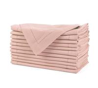 FINGERCRAFT Cloth Napkins, Hemstitched Napkins Cloth, 20 x 20 Inch Generous Picot Hem and Mitered Corner, Everyday Use Premium Quality Perfect for Parties Dinners Weddings Cocktail Set of 12 Pink