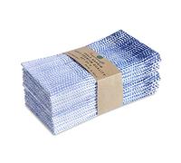Fingercraft Cloth Napkins Set of 12 Cotton Linen Blend Printed Dinner Napkins Perfect for Parties Dinners Weddings Cocktail Christmas Napkins Cloth 20x20 Blue Ombre