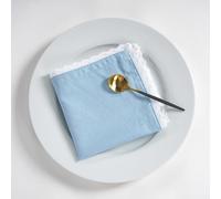 Fingercraft Dinner Cloth Napkin Cotton Linen Blend 12 Pack 12In Mitered Corners with Elegant Lace for Everyday Use Napkins Cloth are Pre Shrunk and Good Absorbency Sky Blue