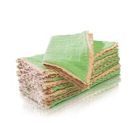 Fingercraft Dinner Cloth Napkin Cotton Muslin Double Gauze 8 Pack with Classic Lace for Everyday Use, Wedding, Party, Christmas, Easter Napkins Cloth are Pre Shrunk and Good Absorbency Lettuce Green