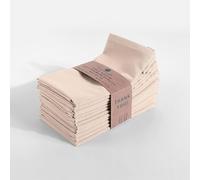 Fingercraft Dinner Cloth Napkins, Cotton Linen Blend 12 Pack Natural Premium Quality Dinner Napkins, Mitered Corners for Every Day Use Napkins are Pre Shrunk and Good Absorbency Peach