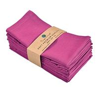 FINGERCRAFT Dinner Cloth Napkins, Cotton Linen Blend Fabric 12 Pack Easter Special, Premium Quality, Mitered Corners for Every Day Use Napkins are Pre Shrunk and Good Absorbency Magenta