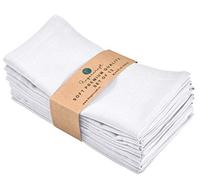 Fingercraft Dinner Cloth Napkins, Cotton Linen Blend Fabric 12 Pack White Easter Special, Premium Quality, Mitered Corners for Every Day Use Napkins are Pre Shrunk and Good Absorbency White