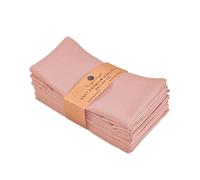 FINGERCRAFT Dinner Cloth Napkins, Cotton Linen Blend Mitered Corner Napkins Cloth 12 Pack Natural Premium Quality for Every Day Use, Parties, Easter, Thanksgiving, Weddings, 18x18 inch Blush Pink