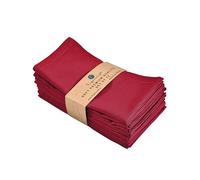 FINGERCRAFT Dinner Cloth Napkins, Cotton Linen Blend Mitered Corner Napkins Cloth 12 Pack Natural Premium Quality for Every Day Use, Parties, Weddings, 18x18 inch Christmas Color Tango Red