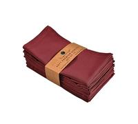 FINGERCRAFT Dinner Cloth Napkins, Cotton Linen Blend Mitered Corner Napkins Cloth 12 Pack Natural Premium Quality for Every Day Use, Parties, Easter, Thanksgiving, Weddings, 18x18 inch Rythmic Red