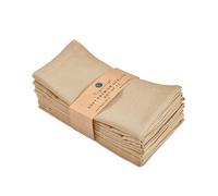 FINGERCRAFT Dinner Cloth Napkins, Cotton Linen Blend Mitered Corner Napkins Cloth 12 Pack Natural Premium Quality for Every Day Use, Parties, Easter, Thanksgiving, Weddings, 18x18 inch Beige