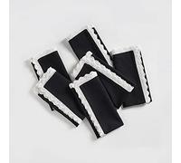 Fingercraft Dinner Napkins Cotton 6 Pack Premium Quality Mitered Corners with Elegant Lace for Every Day Use Napkins are Pre Shrunk and Good Absorbency with Lace (Black)