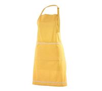 FINGERCRAFT Kitchen Apron for Women Men High GSM Cotton Chef Apron With Double Pocket and Adjustable Tie, Yellow, 30" x 32"