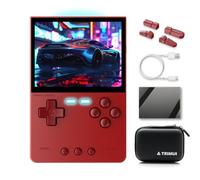 FINGEREVO Trimui Brick Handheld Game Console 3.2-inch 1024 * 768 IPS Screen 3000mAh Trimui-brick Opensource System with Portable Case and Screen Protector Red