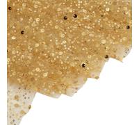 FINGERINSPIRE 0.9M Glitter Tulle Fabric with Sequin and Beads 130cm Wide Sequin Beaded Tulle Fabric Goldenrod Mesh Tulle Fabric Sewing Pearl Tulle Fabric for Wedding Veils Dress Curtain Table Cloth