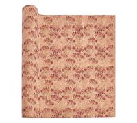 FINGERINSPIRE 1.4m Rose Pattern Cork Fabric 50cm Wide Cork Fabric by The Yard Peru Color Flower Pattern Wood Grain Fabrics for Sewing Leather Shoe Luggage Accessories DIY Craft Project