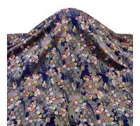 FINGERINSPIRE 1 m Japanese-Style Cotton Fabric 1.5m Wide Midnight Blue Sewing Flower Pattern Fabric DIY Crafts Decorative Cloth Accessories for Home Furniture Sofa Handwork Decoration