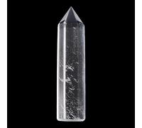FINGERINSPIRE 100.5mm Long Natural Quartz Crystal Hexagon Tower Selenite Energy Stone Wand Clear Selenite Tower Crystal Healling Stone for Home Meditation Decoration Spiritual Chakra Balance