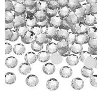 FINGERINSPIRE 100Pcs 20mm Self-Adhesive Acrylic Clear Rhinestones with Container Flat Back Round Crystal Circle Gems Sparkling Plastic Rhinestone Stickers for Costume Making Cosplay Jewels Crafts