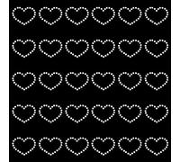 FINGERINSPIRE 100PCS Heart Iron on Rhinestone Bling Crystal Transfers 24x20mm Clear Silver Love Heart Pattern Crystal Rhinestone Decals Glitter Hotfix Sparkle Decals for Costume Dress Decor