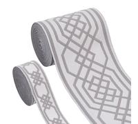 FINGERINSPIRE 10M Jacquard Ribbon 28.5mm & 85mm Wide Dark Gray Celtic Claddagh Ribbon Classical Rhombus Fabric Trim Spool Vintage Jacquard Ribbon for Sewing and Crafts Making