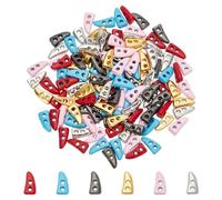 FINGERINSPIRE 120 Pcs 2 Hole Mini Alloy Toggle Buttons 6 Colors 6.5mm Tiny Ox Horn Buttons for BJD Doll Making Small Sewing Accessories