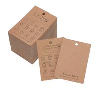 FINGERINSPIRE 120 Pcs Handmade Fabric Washing Instructions Hang Tag 3x2inch Sandy Brown Kraft Paper Washing Price Tags Material Care Card Minimalist Washing Label for Shirt Beanies Knitted Quilts