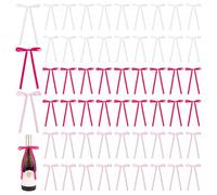 FINGERINSPIRE 120PCS Self-Adhesive Gift Wrap Bows 3Colors 18x11.5cm Polyester Bowknot with Iron Wire Twist Ties DIY Crafts Decorative Bowknot for DIY Gift Wrap Wedding Candy Party Decoration