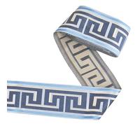 FINGERINSPIRE 12M Drapery Trim 90MM Wide Jacquard Ribbon with Dark Blue Greek Key Design Polyester Material Craft Supplies for Home Decor DIY Sewing Art Projects