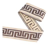 FINGERINSPIRE 12M Drapery Trim 90MM Wide Jacquard Ribbon with Dark Brown Greek Key Design Polyester Material Craft Supplies for Home Decor DIY Sewing Art Projects