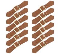 FINGERINSPIRE 12Pcs Camel Color PU Leather Snap Toggle 130x27mm Leather Sew-On Toggles Closures with Golden Alloy Buckles Duffle Jacket Buckle Fastener Replacement for Coat Jacket Handmade DIY Decor