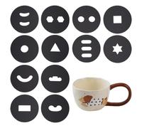 FINGERINSPIRE 12Pcs Handle Pattern Disc for Extruder Pottery Tool 56.5mm Flat Round Acrylic Clay Handle Setter Black Hand-Held Clay Extruder Plates for Sculpting and Crafting Clay Extruder Gun