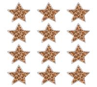 FINGERINSPIRE 12Pcs Pentagram Leopard Print Rhinestone Patches 85x89mm Five-Pointed Star Iron on Applique Hotfix Rhinestone Trimming Patches Clothing Repair Patch for Backpack Pants Hat Jeans