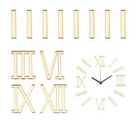 FINGERINSPIRE 12Pcs Roman Numerals Clock Kit Acrylic Clock Numbers Gold DIY Digital Clocks Numerals Clocks Replacement Numbers for Wall DIY Making Project Modern Home Decor Office Decor