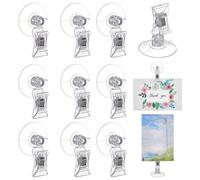 FINGERINSPIRE 12Pcs Suction Cup Clip, Plastic Advertising Pop Display Business Cards Holder Stand Clear Clamps Window Glass Suction Cup with Clip for Hanging Kitchen Bathroom Office Accessories