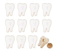 FINGERINSPIRE 12PCS Tooth Pins Cute Cartoon Dentist Enamel Pins 0.7x1 Inch White Smile Tooth Brooch Funny Tooth Lapel Badges for Clothes Hats Backpacks Jackets